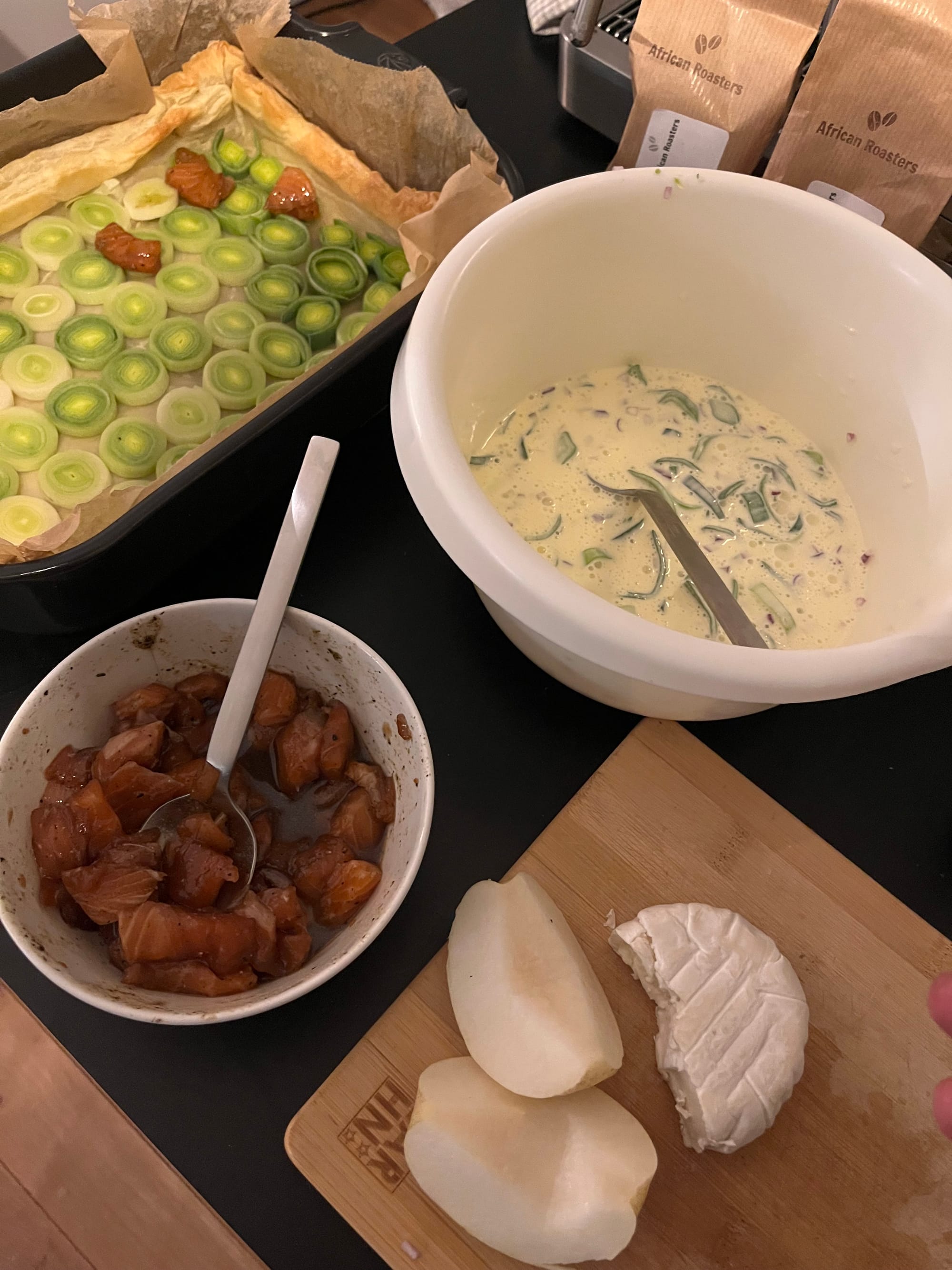 Lachs-Quiche mit Lauch und Birne